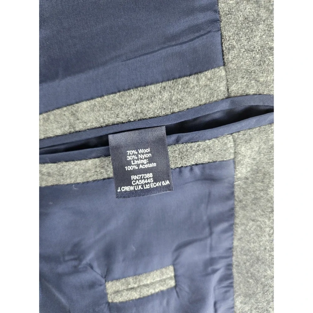 NWT J.Crew Men's Blazer Suit Jacket Sport Coat Size 46R Grey Blue Tweed 05998